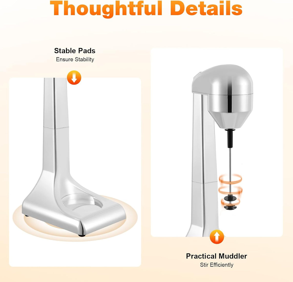 Stainless Steel Milkshake Maker, Commercial Drink Mixer, Silver