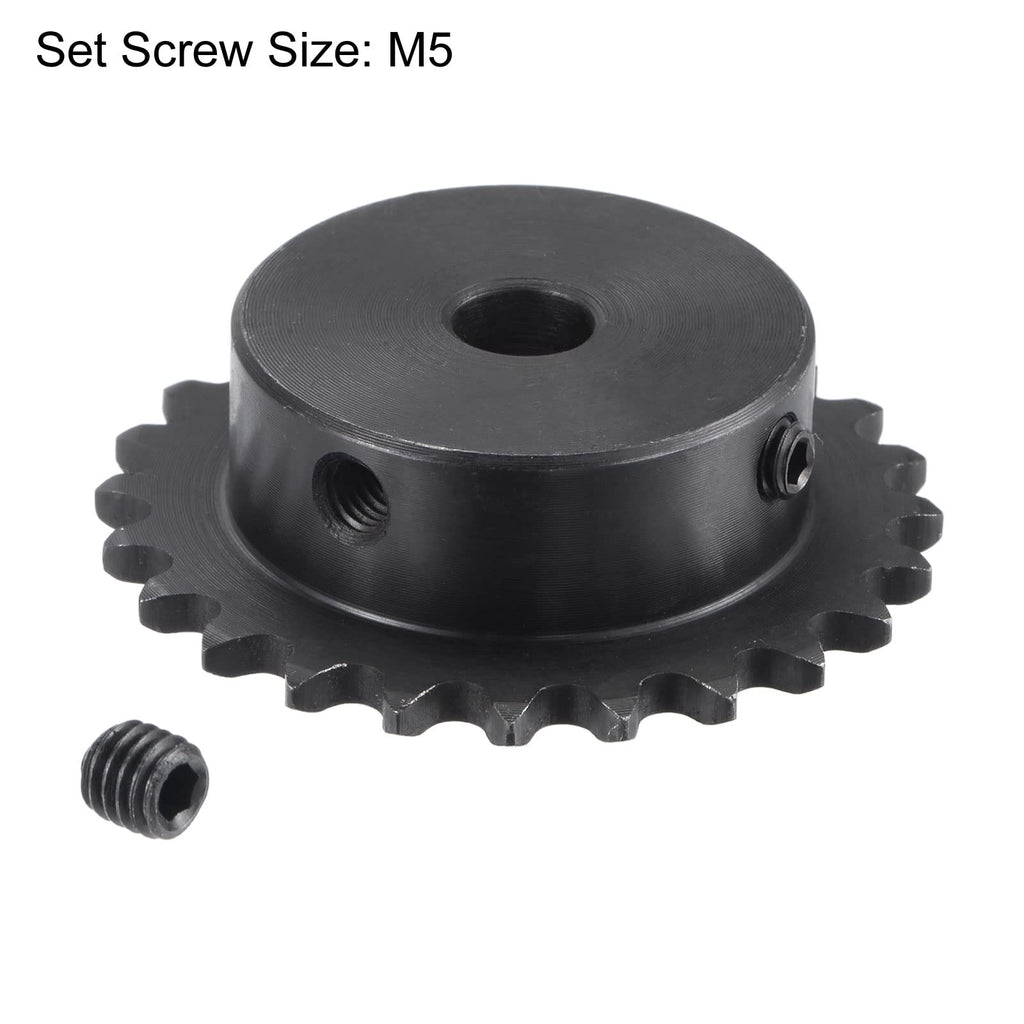 uxcell 24 Tooth Roller Sprocket B Type #25 Chain Single Strand 1/4" Pitch
