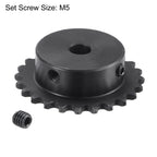 uxcell 24 Tooth Roller Sprocket B Type #25 Chain Single Strand 1/4" Pitch