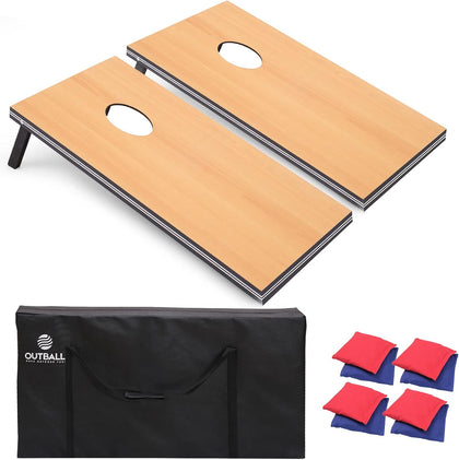 Cornhole Set 4x2 and 3X2 Regulation Size Corn Holes Sets with Carrying Bags & 8 Bean Bags Cornhole Boards Bean Toss