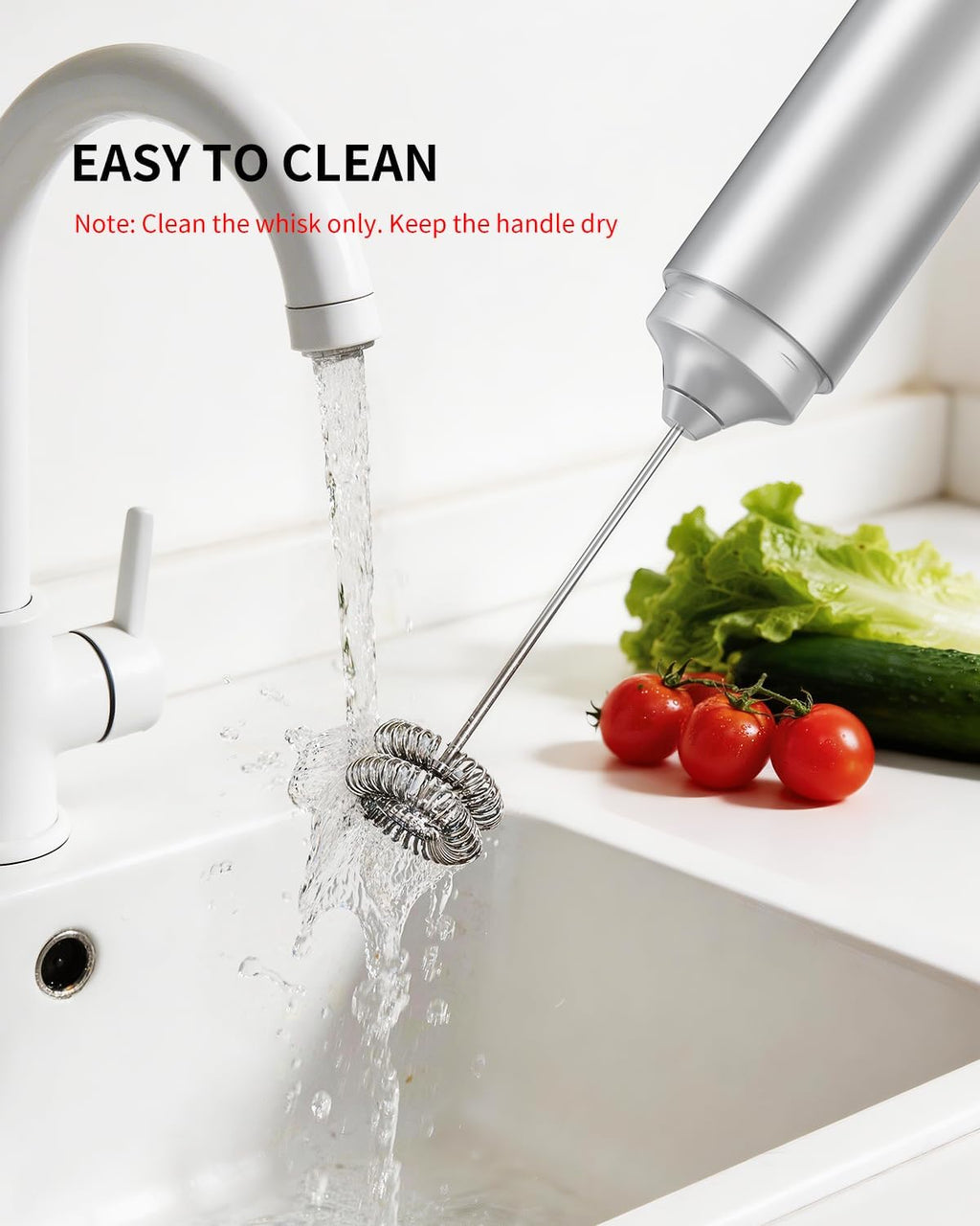 Rechargeable Milk Frother Hanheld, Dual Coil Whisk Head Electric Coffee Frother, Portable Hand Frother Wand Drink
