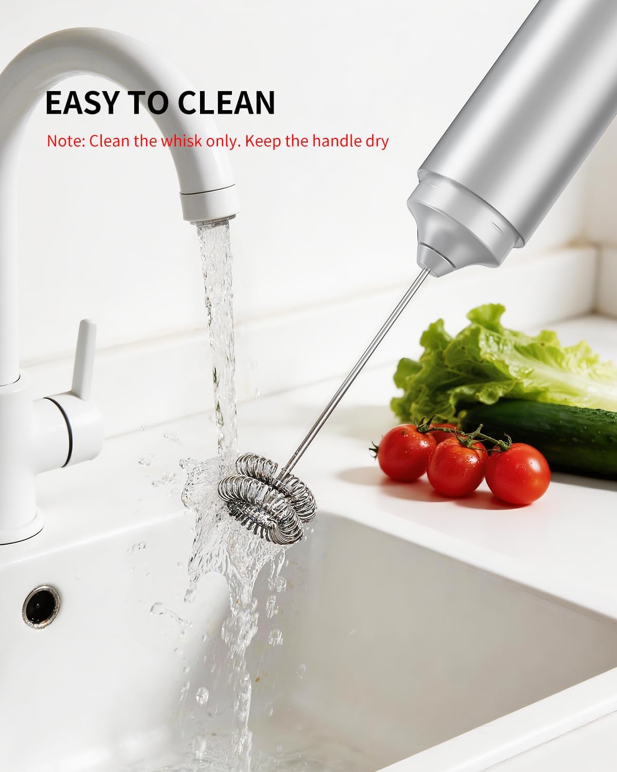 Rechargeable Milk Frother Hanheld, Dual Coil Whisk Head Electric Coffee Frother, Portable Hand Frother Wand Drink