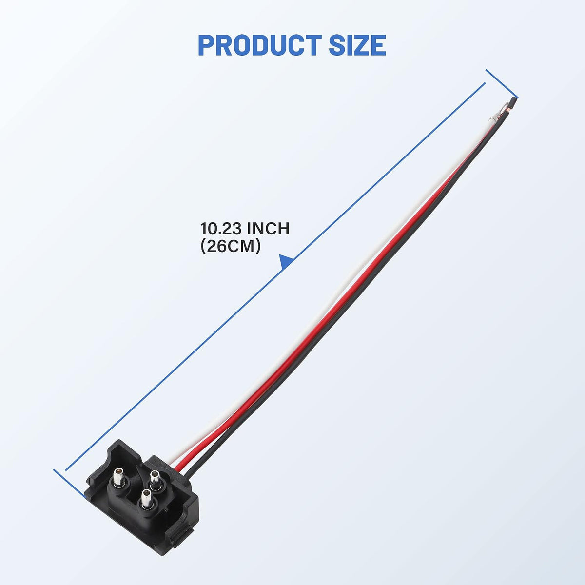 8PCS 3 Pin Trailer Light Connector, Right Angle 3 Wire Pigtail Harness 20AWG for Truck Trailer Stop Turn Tail Brake