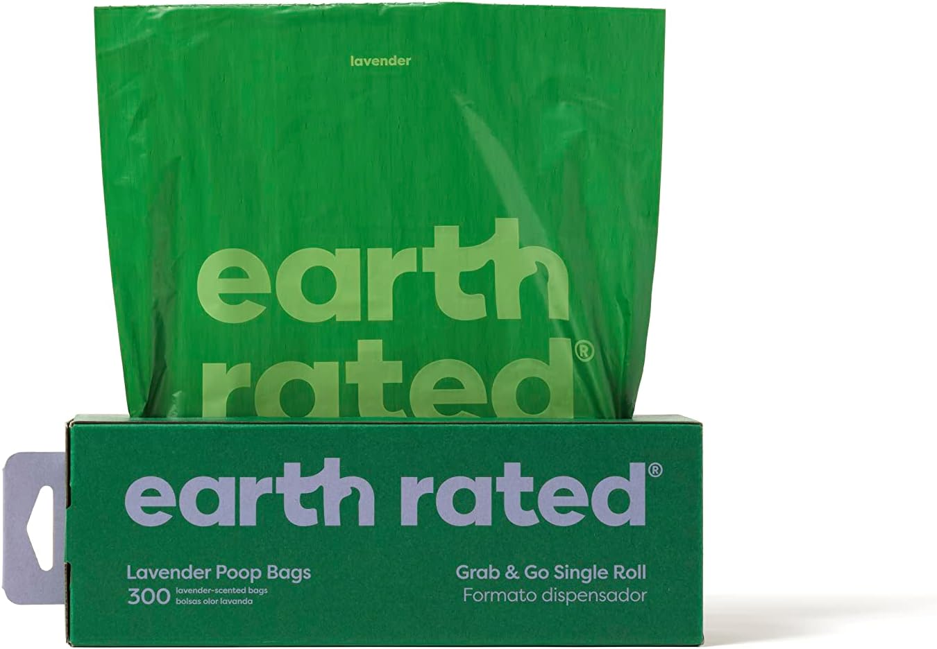 Dog Poop Bags, Thick Grab and Go Single Roll, Ideal for Backyard Pickups, Lavender Scented, 300 Count