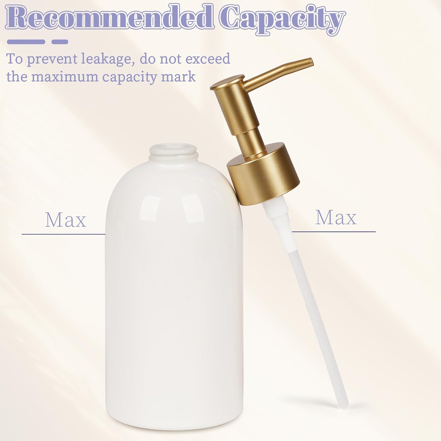 14OZ Ceramic Soap Dispenser Bathroom/Kitchen Can Fill Liquid-White | Ceramic Soap Pump Dispenser Bottle for