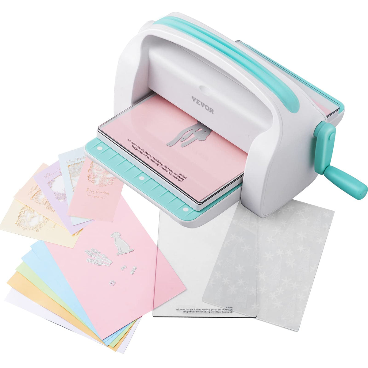 Die Cutting and Embossing Machine, 9-Inch (A4) Opening Size, Manual Scrapbooking Machine Starter Kit, Foldable