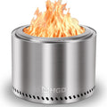 19.5" Smokeless Fire Pit Outdoor, Stainless Steel Wood Burning Firepit with Secondary Combustion, Backyard Patio
