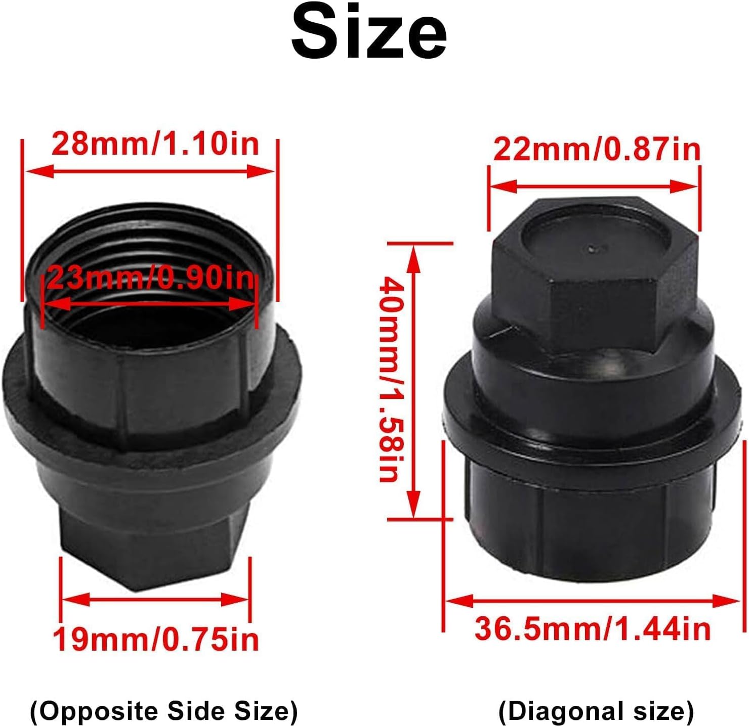 24pcs 15646250 Wheel Lug Nut Caps Black Covers fit for Chevy fit for Cadillac fit for Gmc 1500 2500 Truck Thread Size