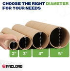 2" x 42" Made in USA Kraft Paper Mailing Tube, 4 Tubes, 8 Caps