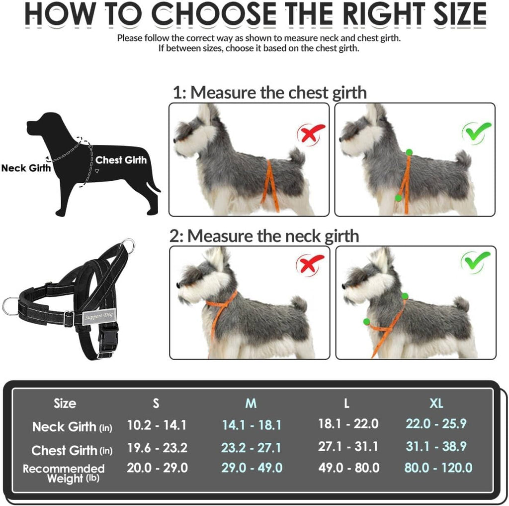 No Pull Dog Harness - Heavy Duty Dog Harness and Leash Set for Medium Large Dogs, Reflective Tactical Harness with