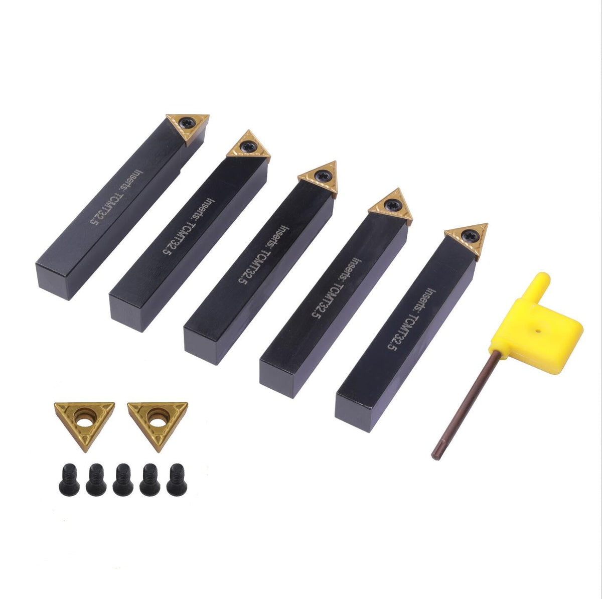 1/2" Carbide Turning Tool Set TCMT Inserts 5Pcs Metal Lathe