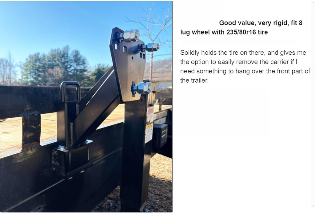 Stake Pocket Spare Tire Carrier,Spare Tire Mount Bracket for Trailer,Powder Coat Steel Black, Fits Most 4 & 5 & 6 & 8