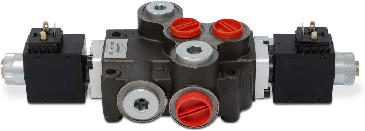 Hydraulic Monoblock Solenoid Directional Control Valve, Double Acting, 1 Spool, 21 GPM, 12V DC