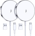 Magnetic Wireless Charger, 2-Pack 15W Fast Mag-Safe Stand for iPhone 17-12 | Fast Magnetic Wireless Charging Pads for