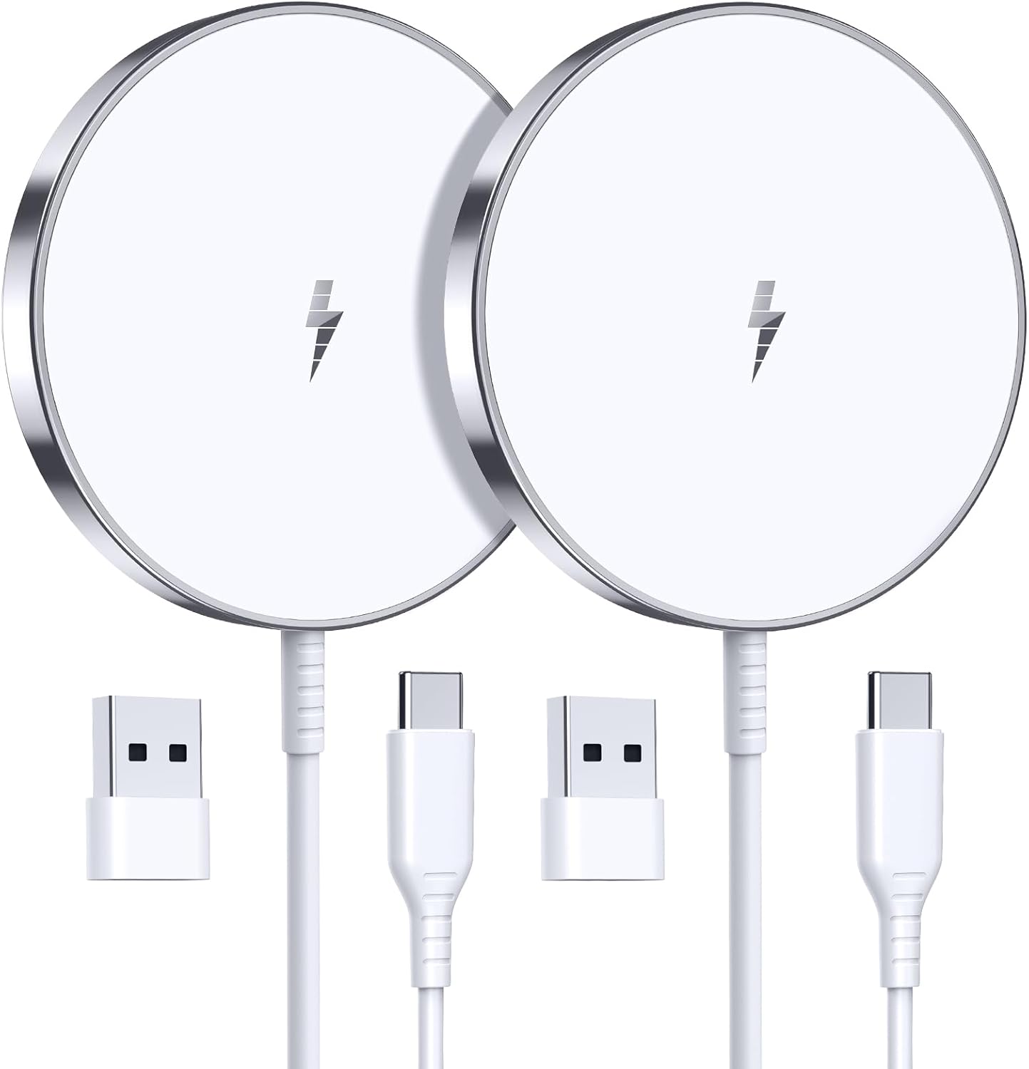 Magnetic Wireless Charger, 2-Pack 15W Fast Mag-Safe Stand for iPhone 17-12 | Fast Magnetic Wireless Charging Pads for