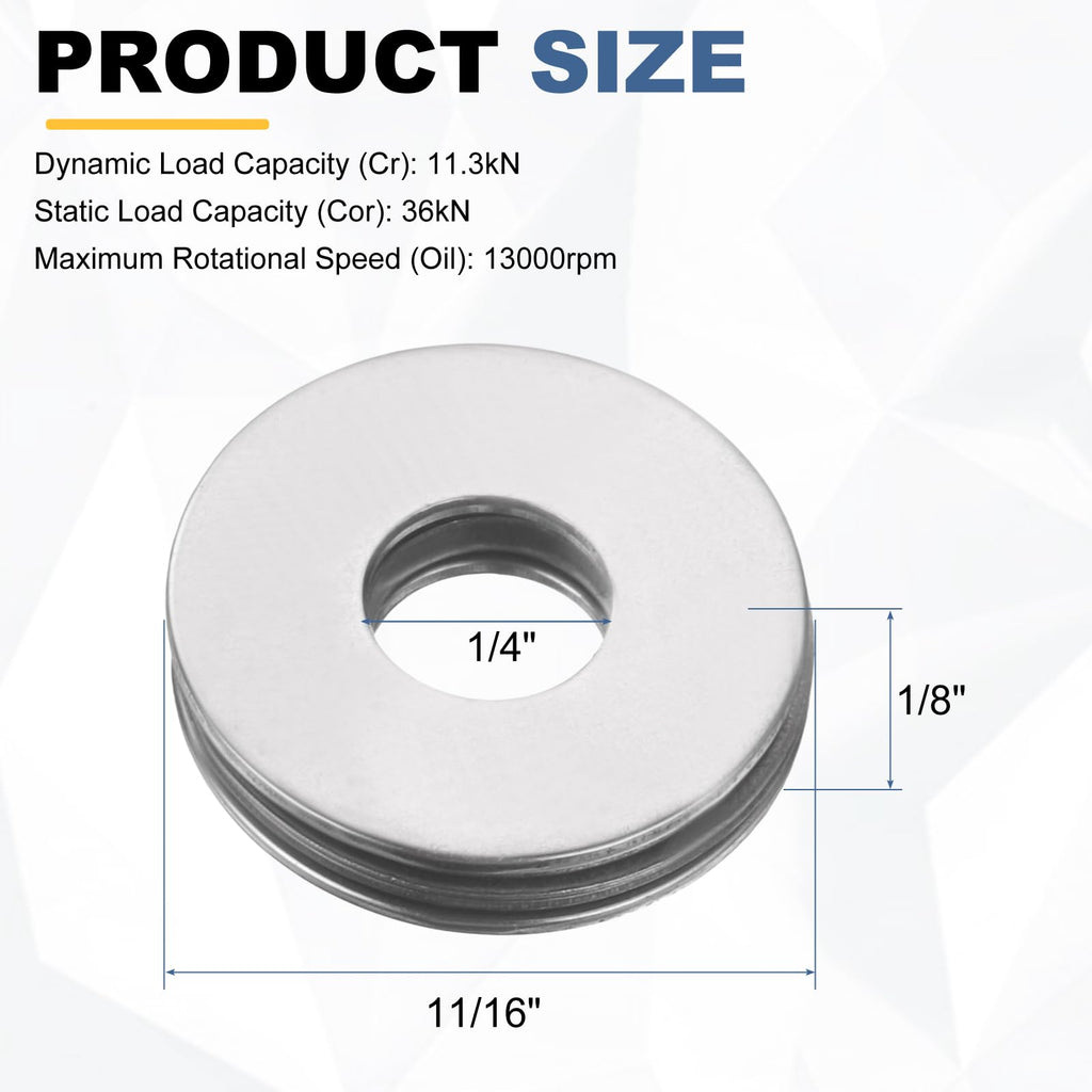 uxcell 8 Sets NTA411 Thrust Needle Roller Bearings with Washers, ID 1/4"