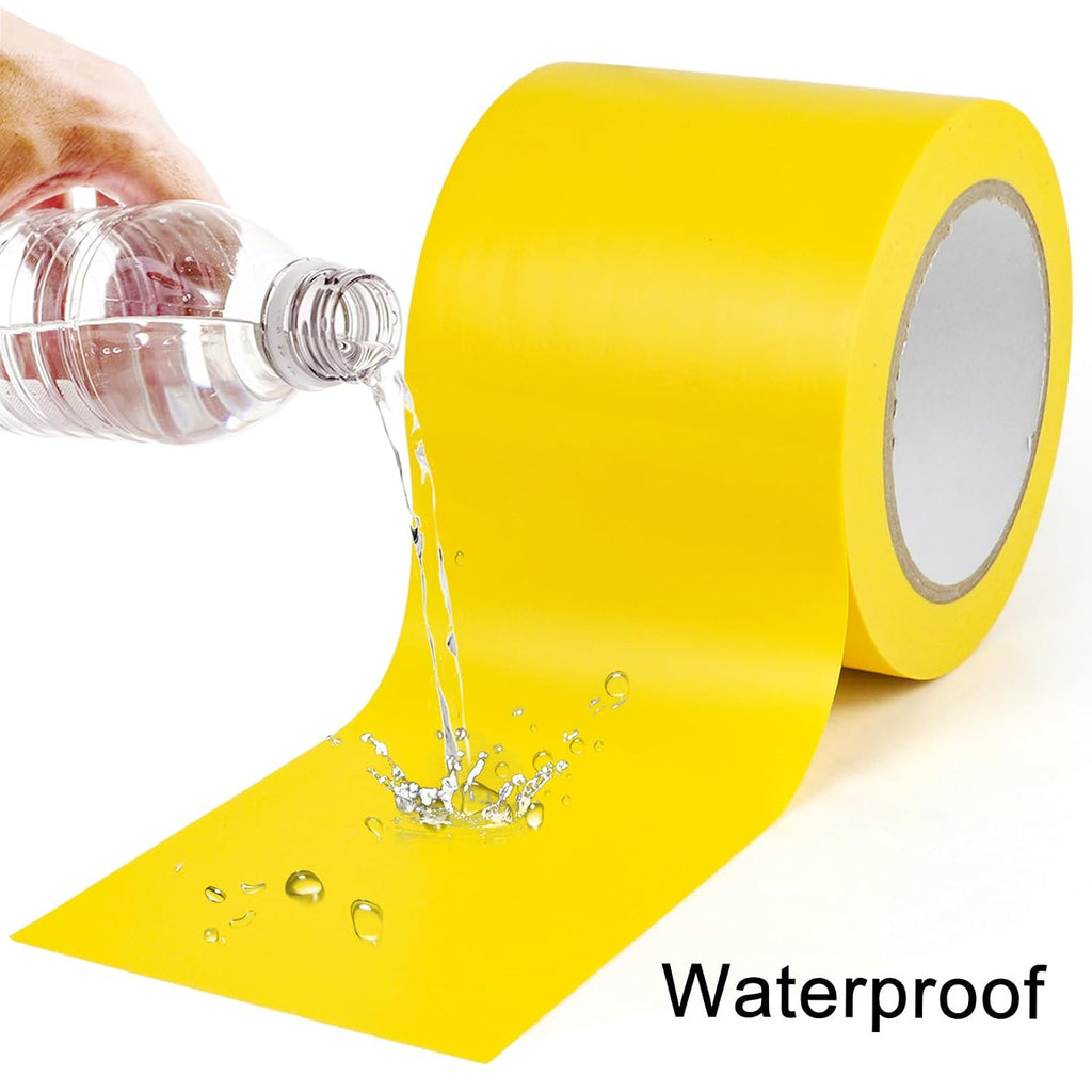 Floor Marking Tape 4 Inch x 108FT Yellow Warning Safety Stripe Tape for Walls, Floors, Pipes, Warterproof Caution