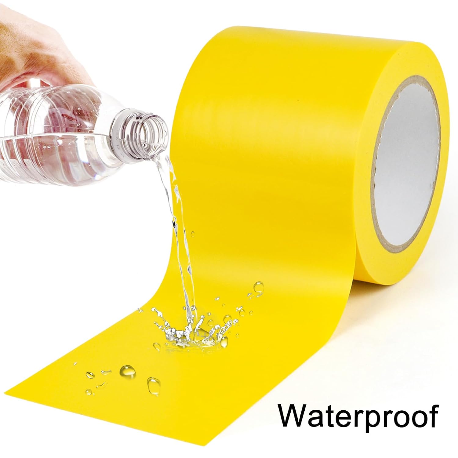 Floor Marking Tape 4 Inch x 108FT Yellow Warning Safety Stripe Tape for Walls, Floors, Pipes, Warterproof Caution