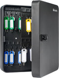 60 Position Key Cabinet with Combination Lock Resettable Black Digital Security Storage Box Steel Key Organizer with