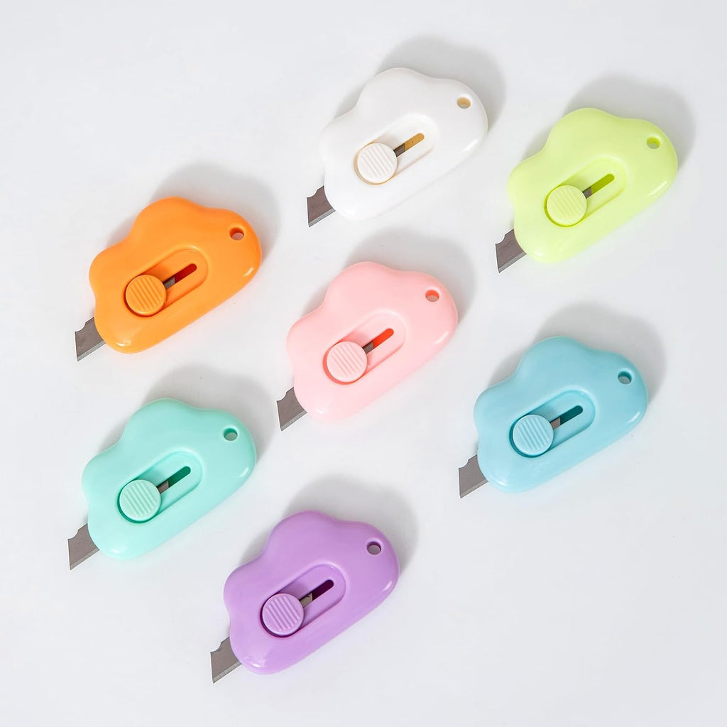 MiniAdorable CloudOpener Utility KnifeCloud Box CutterRetractable LetterOpener a knife withfor Box LetterEnvelope, 7