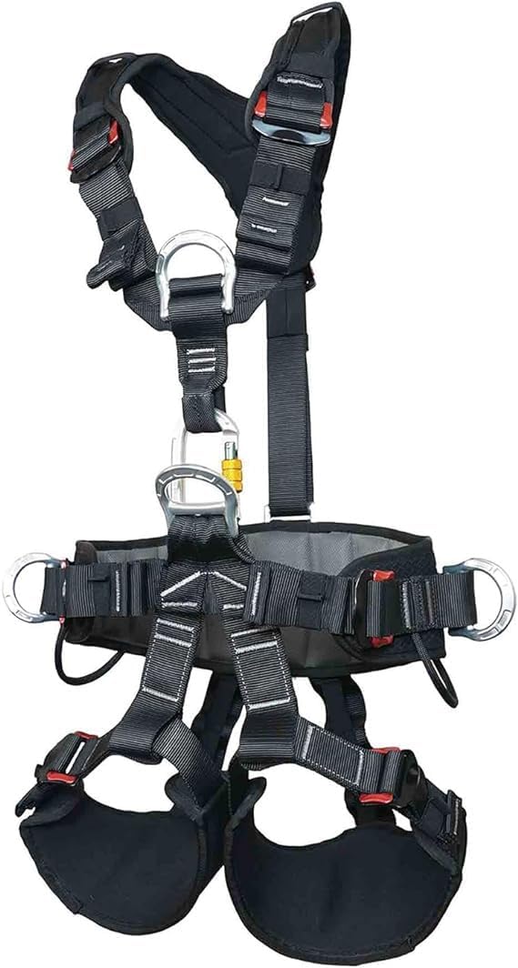 Full Body Climbing Harness, Thicken Widen Climbing Belts Safety Harness for Tree Climbing, Fire Rescue, Rappelling