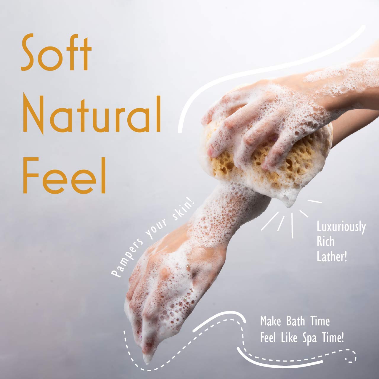 Bath Sponge, Foam Loofah, Body Scrubber for Bathing, Exfoliating Shower Pouf for Shower – Large Size, Lots of Lather