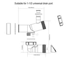 QruiLanTu Garbage Disposal Drain Elbow Replacement Kit Includes 1.5" Trap, Flange, Gasket, Clear Backflow Preventer, Universal for Single And Double Sink Drains, with Dishwasher Drain Port