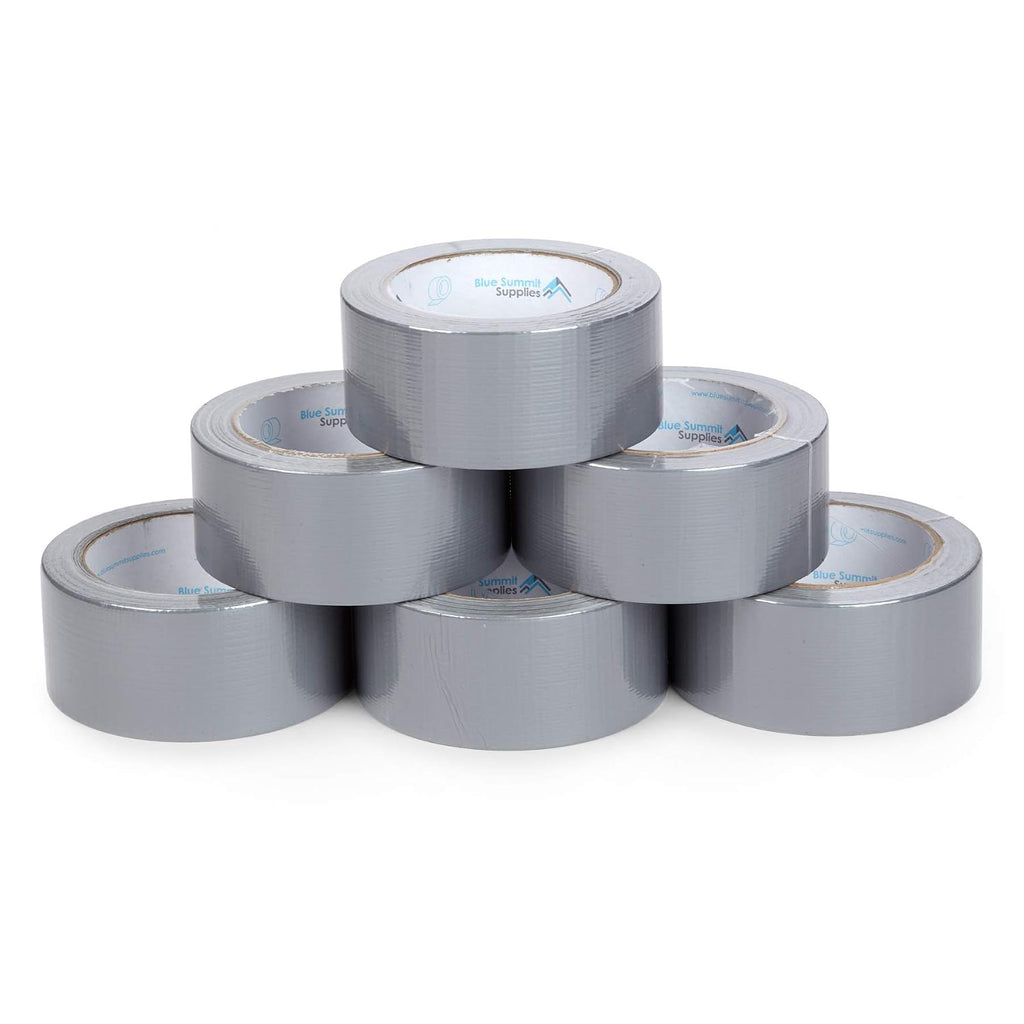 6 Pack Duct Tape Multi Pack, Tear by Hand Design, Silver, Strong 7mil Thickness, Commercial Grade Strength, 30 Yard