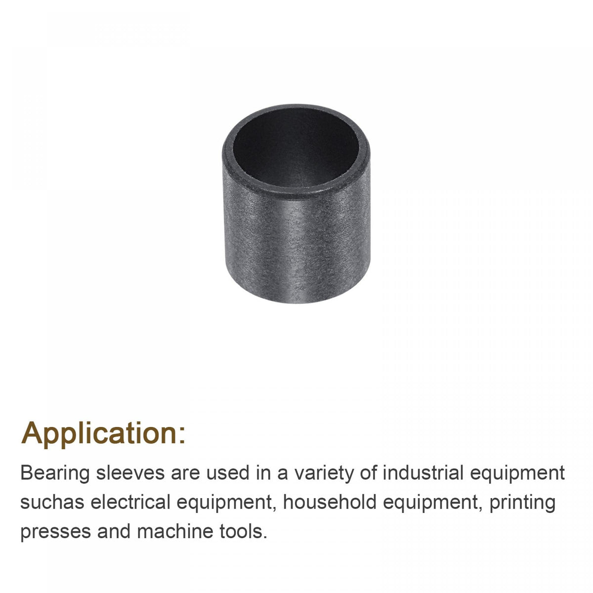 uxcell Sleeve Bearings 10mm Bore 12mm OD 10mm Length POM Wrapped Oilless Bushings Black 4pcs