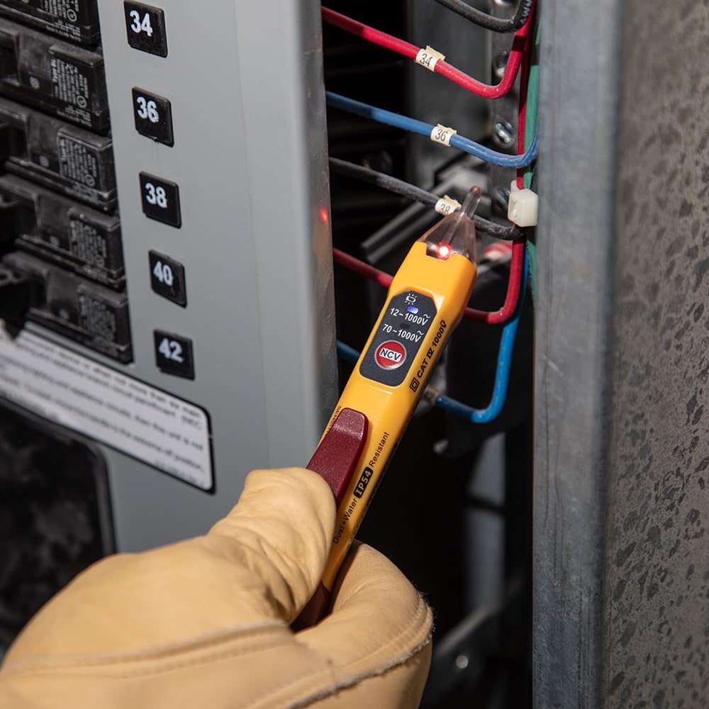 NCVT2P Dual Range, Non-Contact Voltage Tester, 12-1000V AC, Visual and Audible Indicators, Auto Power Off