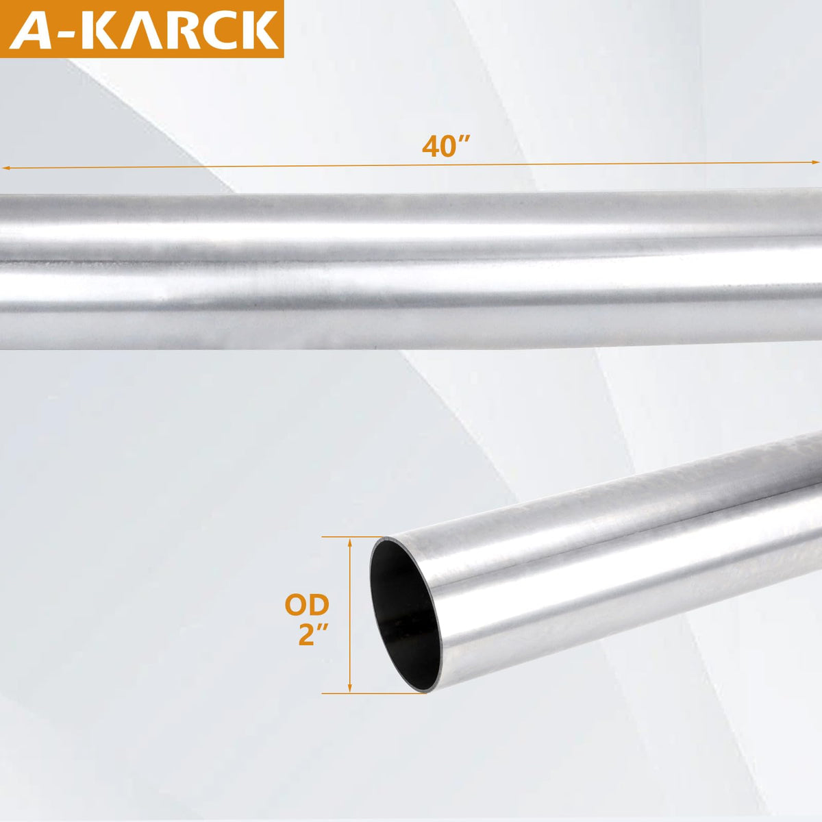 2 Inch Stainless Steel Exhaust Pipe, 40" Length