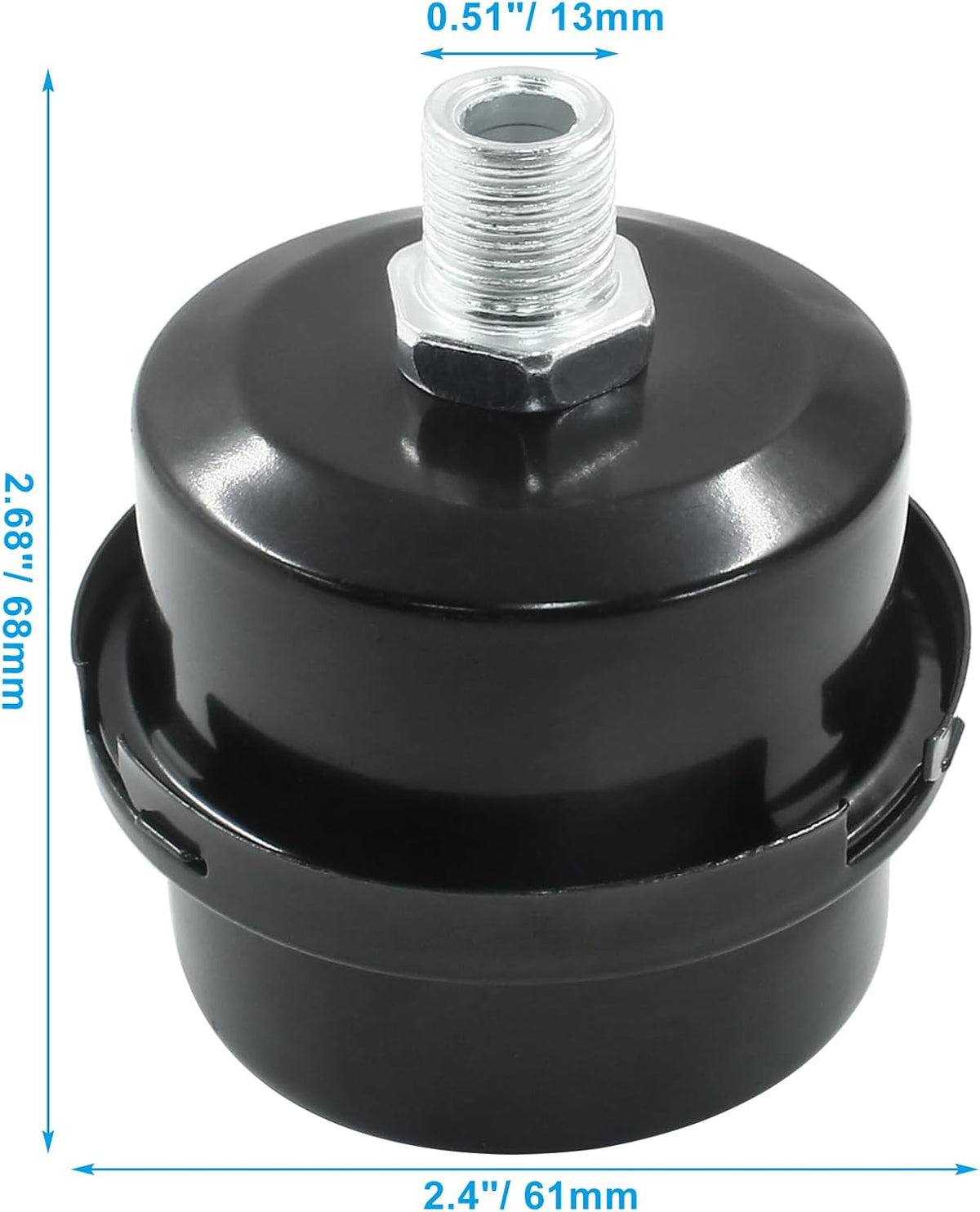 Hordion 2 Pack Air Compressor Silencer, 1/4" Thread Intake Filter 13mm