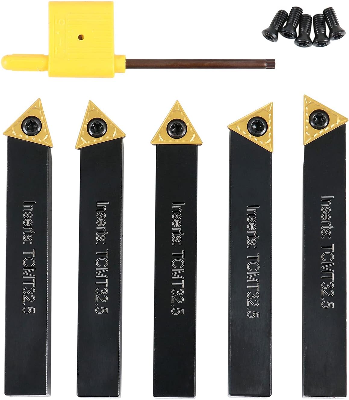 Accusize Industrial Tools 1/2'' 5 Pc Indexable Turning Tool Set, 2380-5082