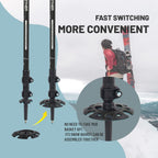 Aluminum Trekking Poles - Quick Adjustable Locks, Comfort Handle, Padded Strap, Snow Baskets - Walking Sticks