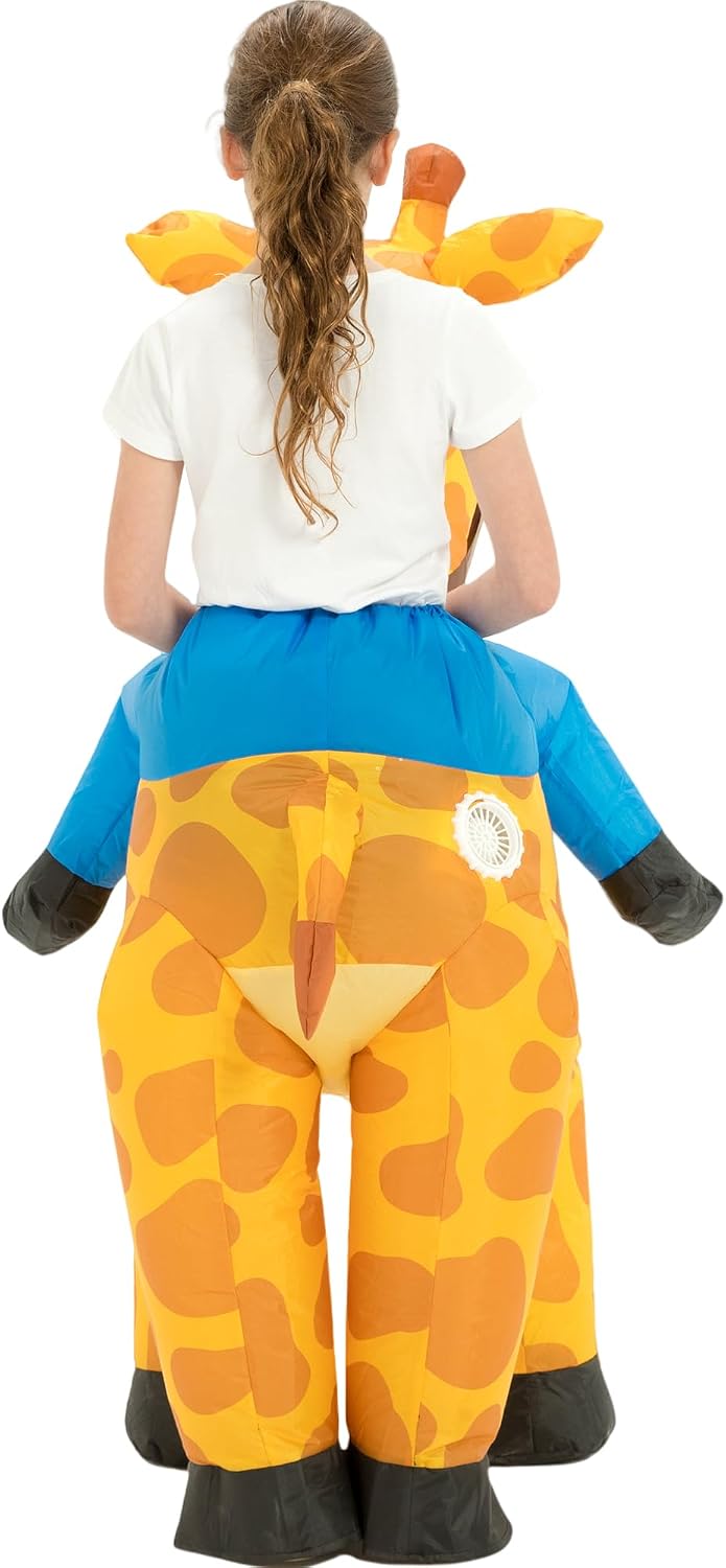 Halloween Inflatable Costume Kids,Blow Up Ride Giraffe Suit Girls Boys