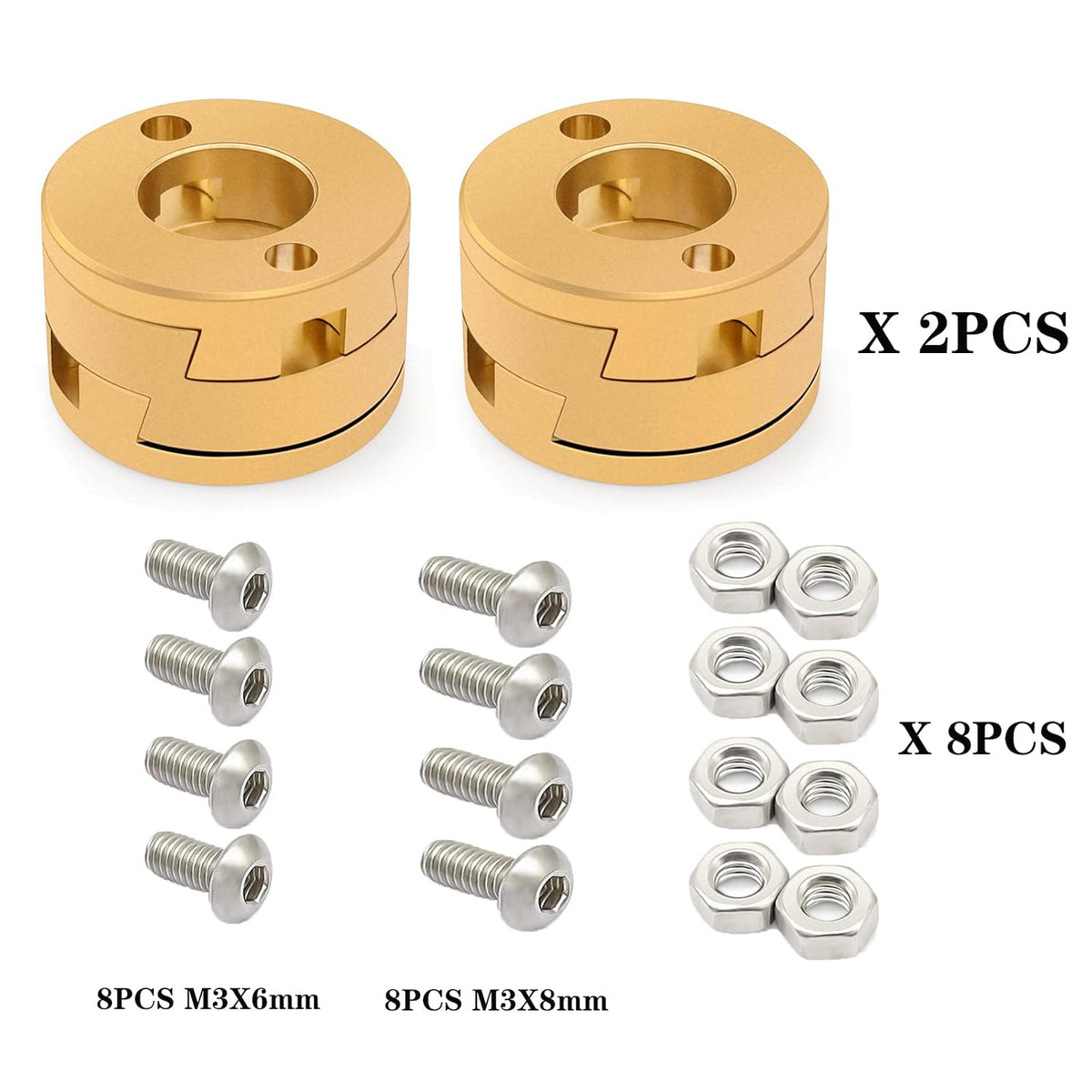 2-Pack Oldham Coupling Couplers Compatible with VzBot, BLV and Other 3D Printer Z axis T8 Lead Screw Hotbed(2-Pack, for Other 3D Printer)