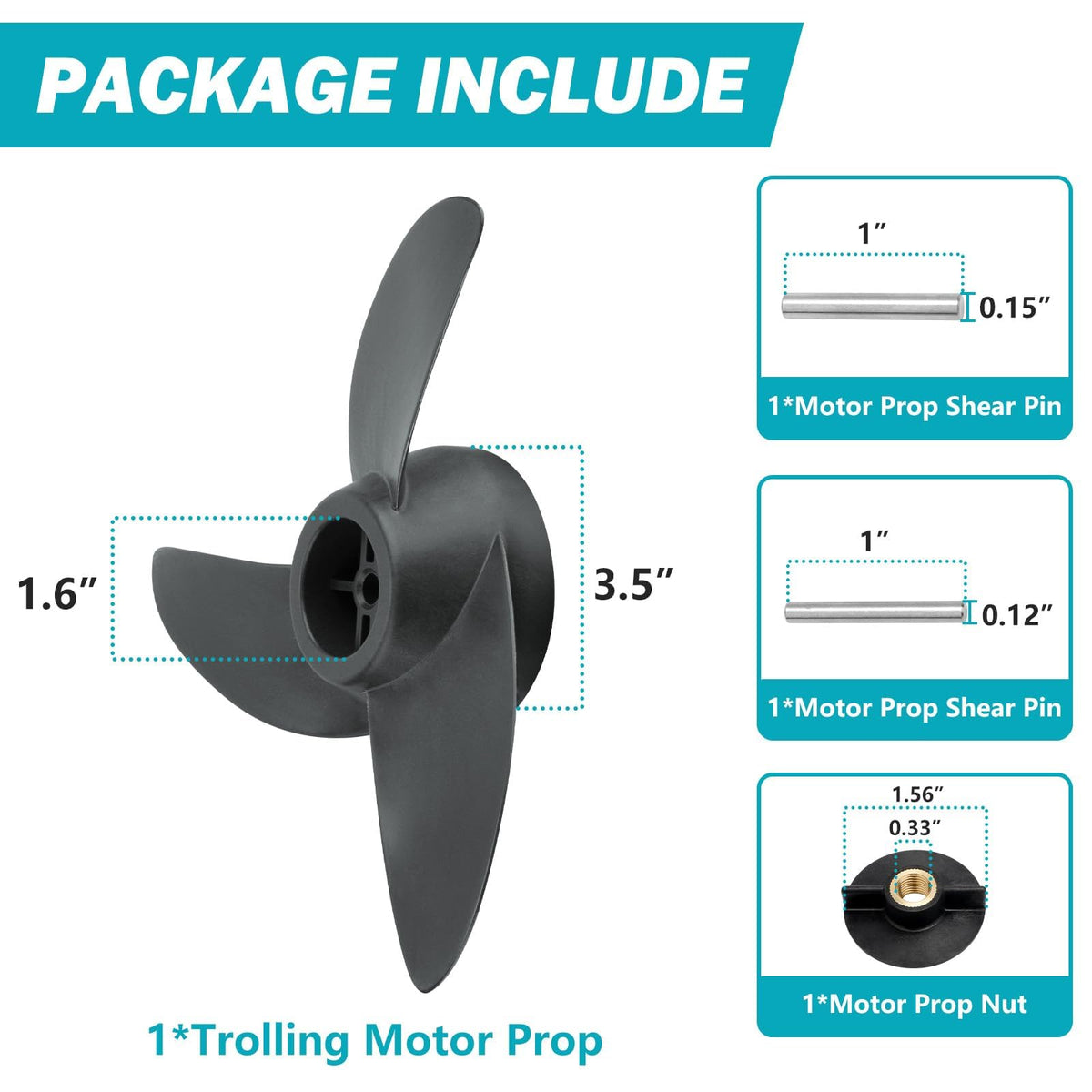 Trolling Motor Propeller 3 Blade for Motorguide Machete III Propeller