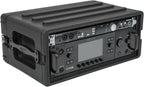 4U Shallow Roto Rack Case - Durable Polyethylene Gear Protector, Stackable, Waterproof with Twist Latches & Rubber