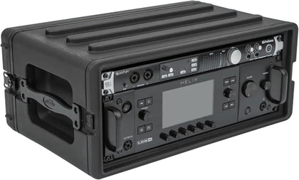 4U Shallow Roto Rack Case - Durable Polyethylene Gear Protector, Stackable, Waterproof with Twist Latches & Rubber