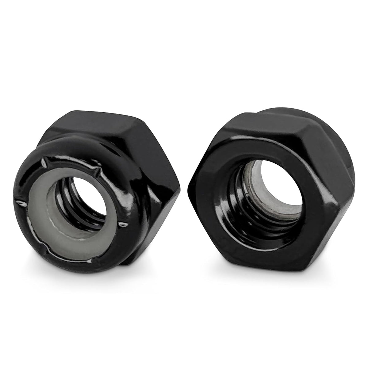 6-32 Black Nylon Insert Lock Nuts, Stainless Steel 304 (18-8) Black Coating Lock Nuts with Nylon Insert, 100pcs