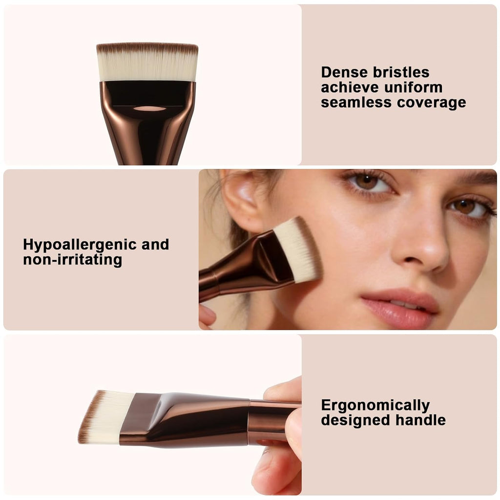 Flat Foundation Brush, Korean Spatula Foundation Brush with Dense Bristles, Professional Face Makeup Brush for Liquid
