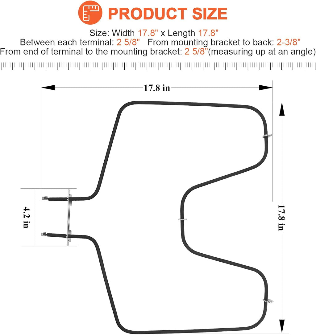 【Upgraded】WB44K10005 wb30x46987 WB44K10001 Oven Bake Element Fit for GE Hotpoint Americana Oven model RB526H3WW,RB757BH1WH,RB787WH1WW,RB787CH2CC,JBS03H2WH,36291114101,ABS200P1WW, JB14Y1DC by Beaquicy