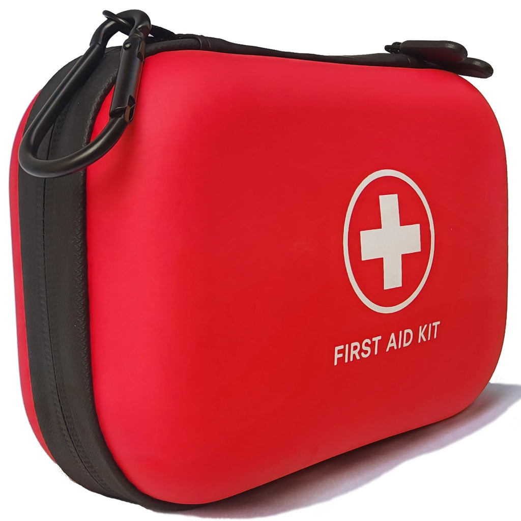 First Aid Kit 196 Piece Waterproof Hard Shell Medical Kits, Red