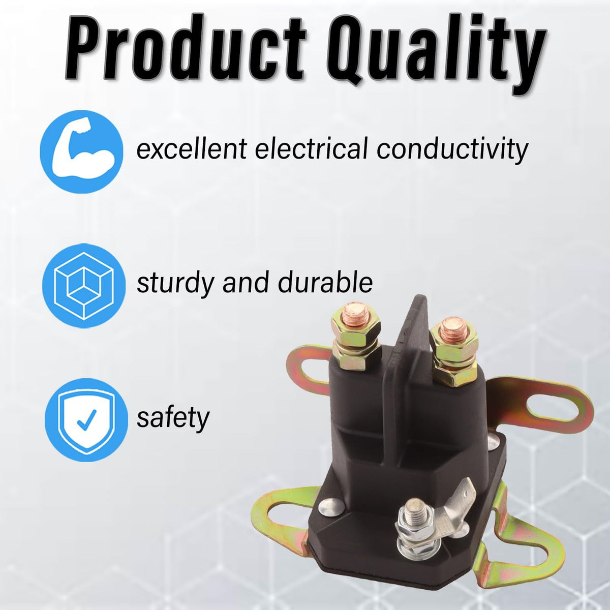 12V Starter Solenoid, Compatible with Husqvarna Bad Boy Zero Turn Mowers ZT, CZT, MZ Lawn Mower Solenoid, 108-5349-00