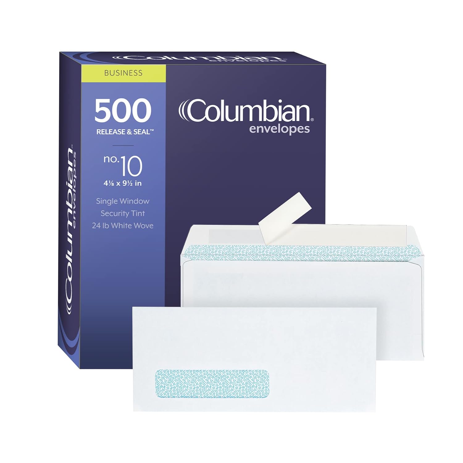 #10 Single-Window Security Envelopes, 4-1/8 x 9-1/2 Inch, Self Seal, White, for Mailing Invoices, Statements &