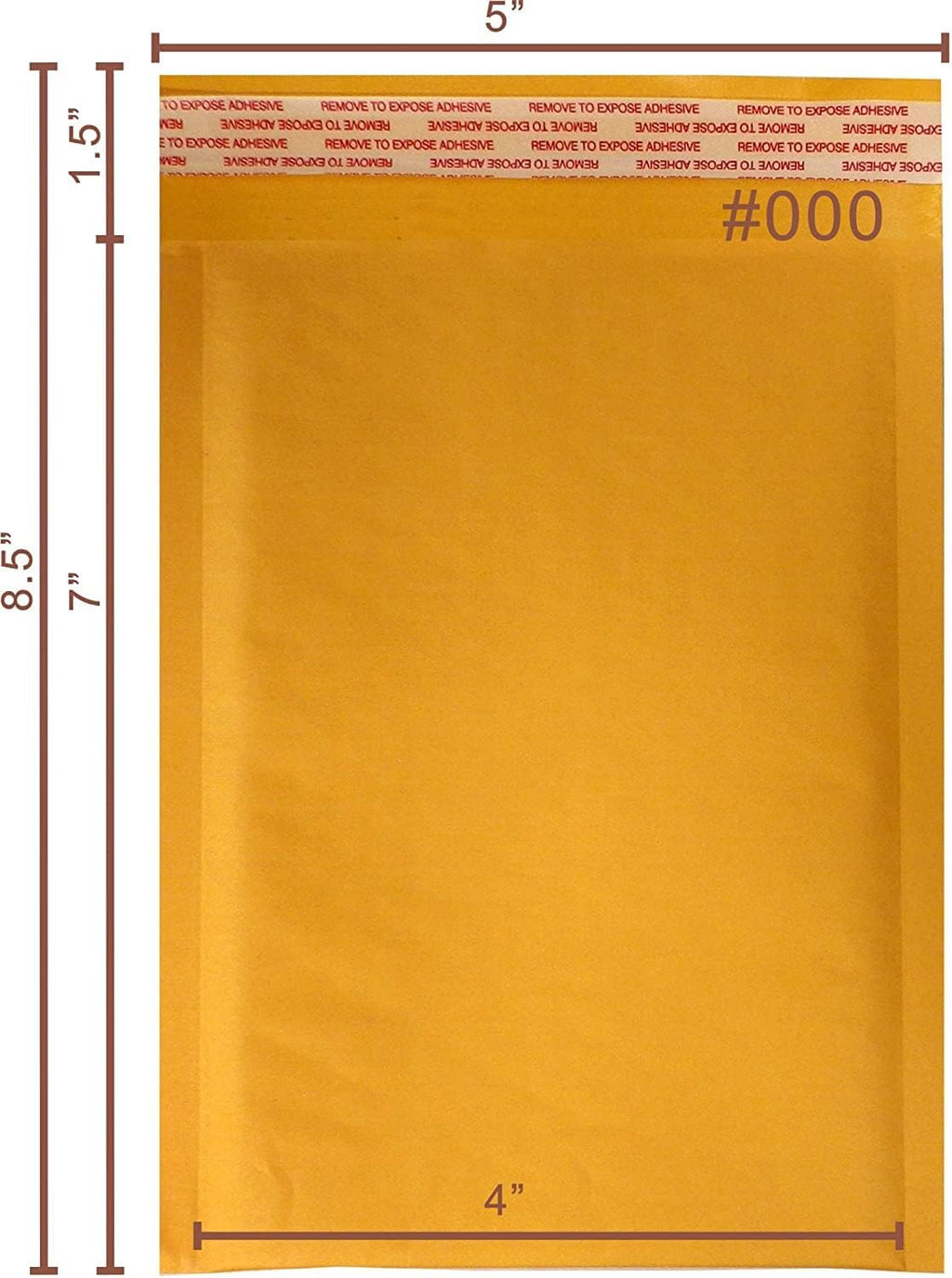 Kraft Bubble Mailers 4x8 500 Pack Usable Space 4x7