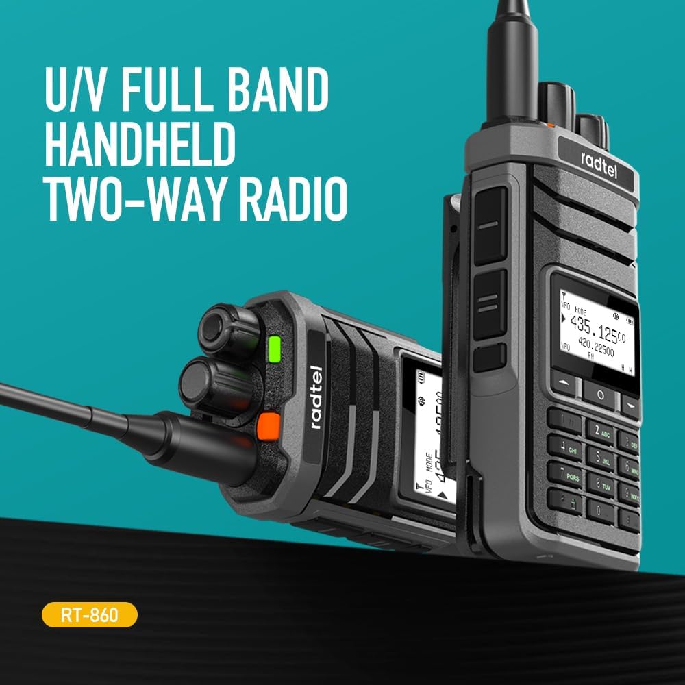 RT-860 Multi Band Ham Radio HF UHF VHF Dual Band with AM USB LSB CW CB LW MW SW SSB Reception, 1024 Channels, 2000mAh