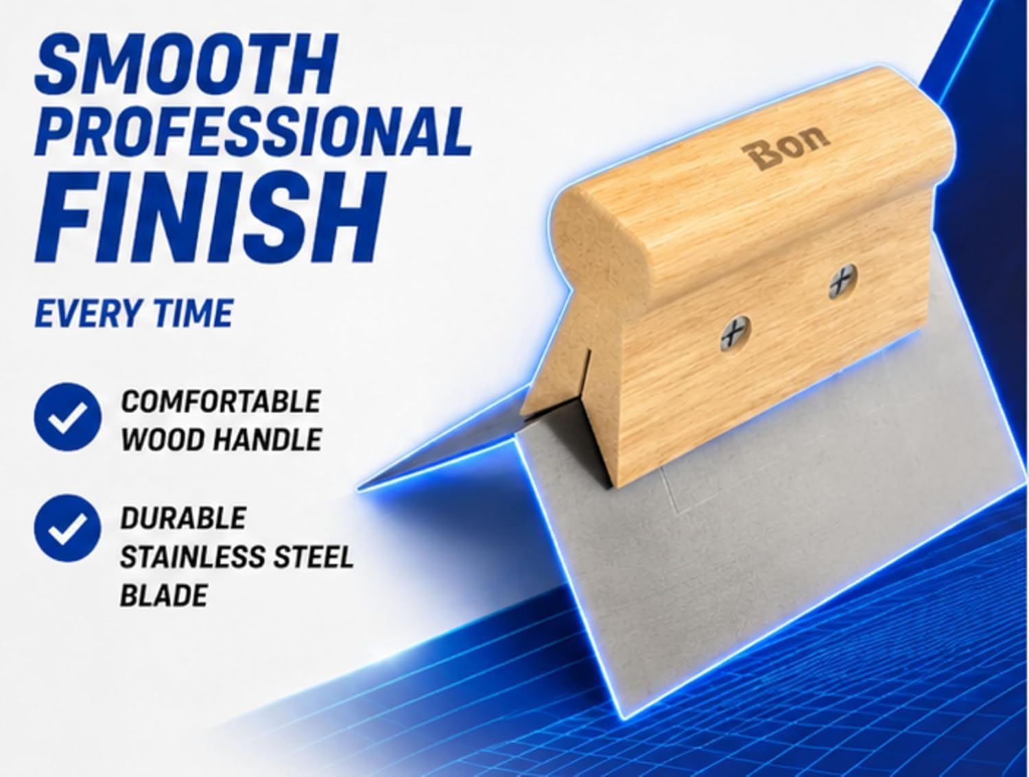 Outside Corner Tool Stainless Steel 1/8 Inch Blade with Durable Wood Handle | Clean Finishing on Drywall, Plaster