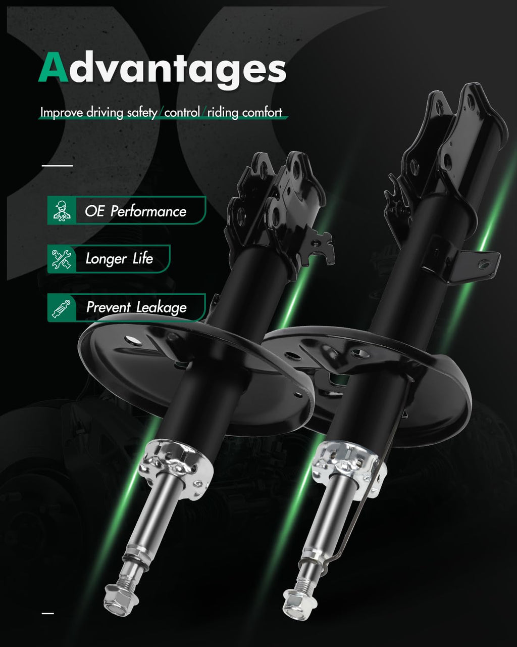 SCITOO Front Rear Shocks for Avalon shock absorbers 4pcs