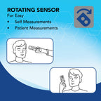 Zewa 4-Way Rotating Infrared Thermometer | Forehead Non-Touch Technology | Fast 1-Second Reading | Distance Detection | LCD 3-Color Display | Memory Recall | Measures Person & Objects